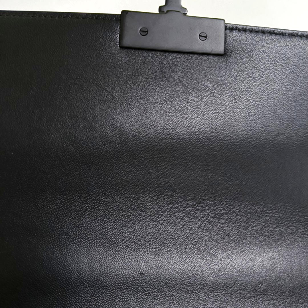 DIOR 30 Montaigne Black Leather Montaigne Bag Crossbody Shoulder Bag Black Hardware Removable Strap-(SKU)-953966390