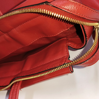 FURLA Tote bag Red Leather Crossbody Bag Handbag Single Shoulder Bag Golden hardware Removable shoulder strap-(SKU)-940601007