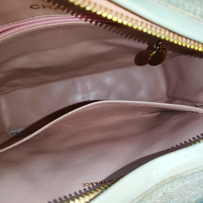 CHANEL VINTAGE HOUSE Pink Canvas Quilted Matelassé Shoulder Bag Crossbody Bag Golden Hardware Vintage-(SKU)-935345202