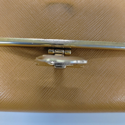 FERRAGAMO Gancio Brown Leather Embossed Wallet Golden hardware-(SKU)-13699492