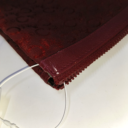 CELINE Red Fabric Jacquard Handbag Silver Hardware-(SKU)-942434157