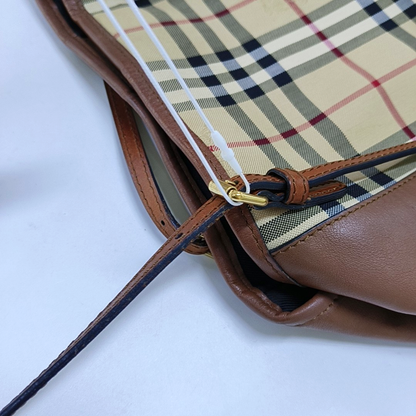 BURBERRY Canterbury Khaki Canvas Battle Horse Pattern Single Shoulder Bag Handbag Golden hardware shoulder straps-(SKU)-960791527