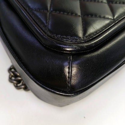 CHANEL PRESTIGE Black Calfskin Quilted Shoulder Bag with Palladium Hardware, 21 Clasp-(SKU)-966292993