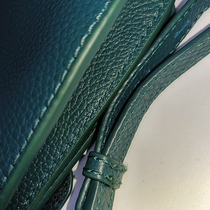 Botkier Dark Green Leather Single Shoulder Bag Handbag Crossbody Silver Hardware shoulder straps-(SKU)-942034338