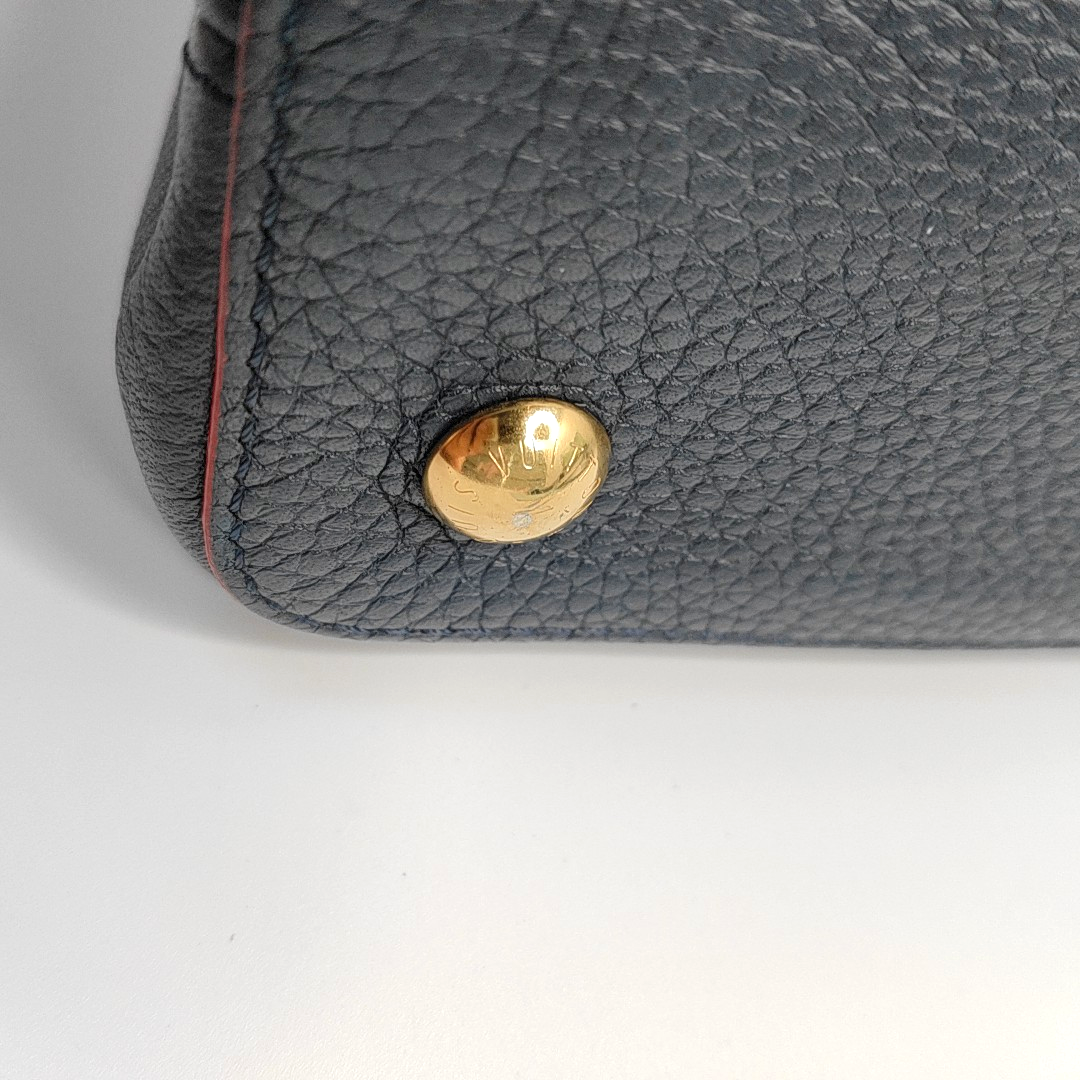 LOUIS VUITTON CAPUCINES Medium Deep Blue Calfskin Shoulder Bag Tote Bag Crossbody Bag Gold Hardware Removable Strap-(SKU)-963373643