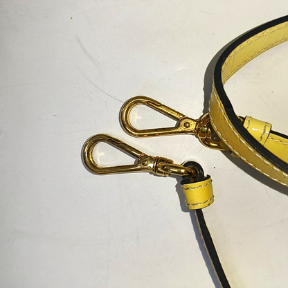 PRADA Double Yellow cowhide logo cross-grain shoulder bag Golden hardware Removable shoulder strap-(SKU)-945527362