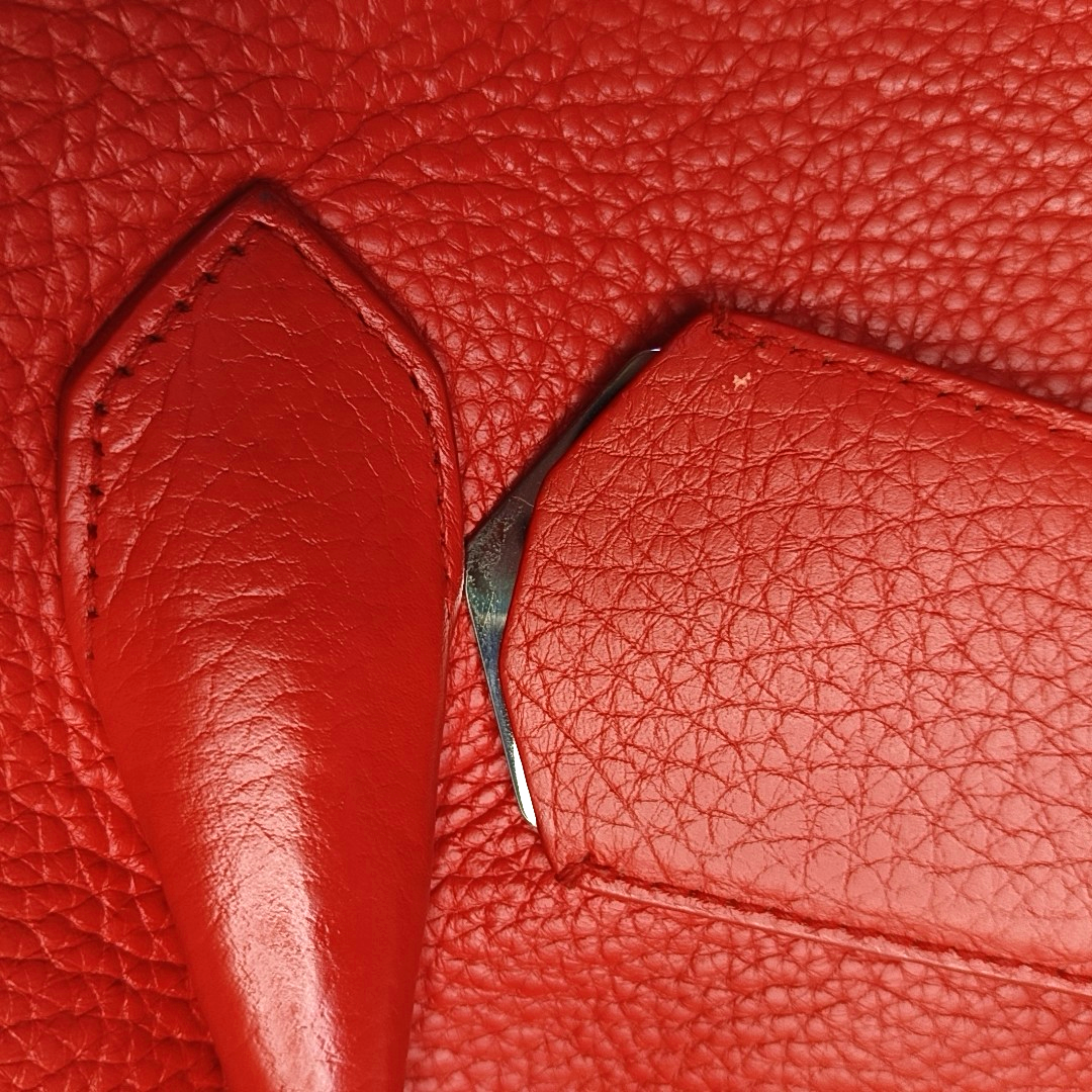 BALENCIAGA Tote bag Red Calf Leather Crossbody Shoulder Bag Tote Silver Hardware Removable shoulder strap-(SKU)-957128355