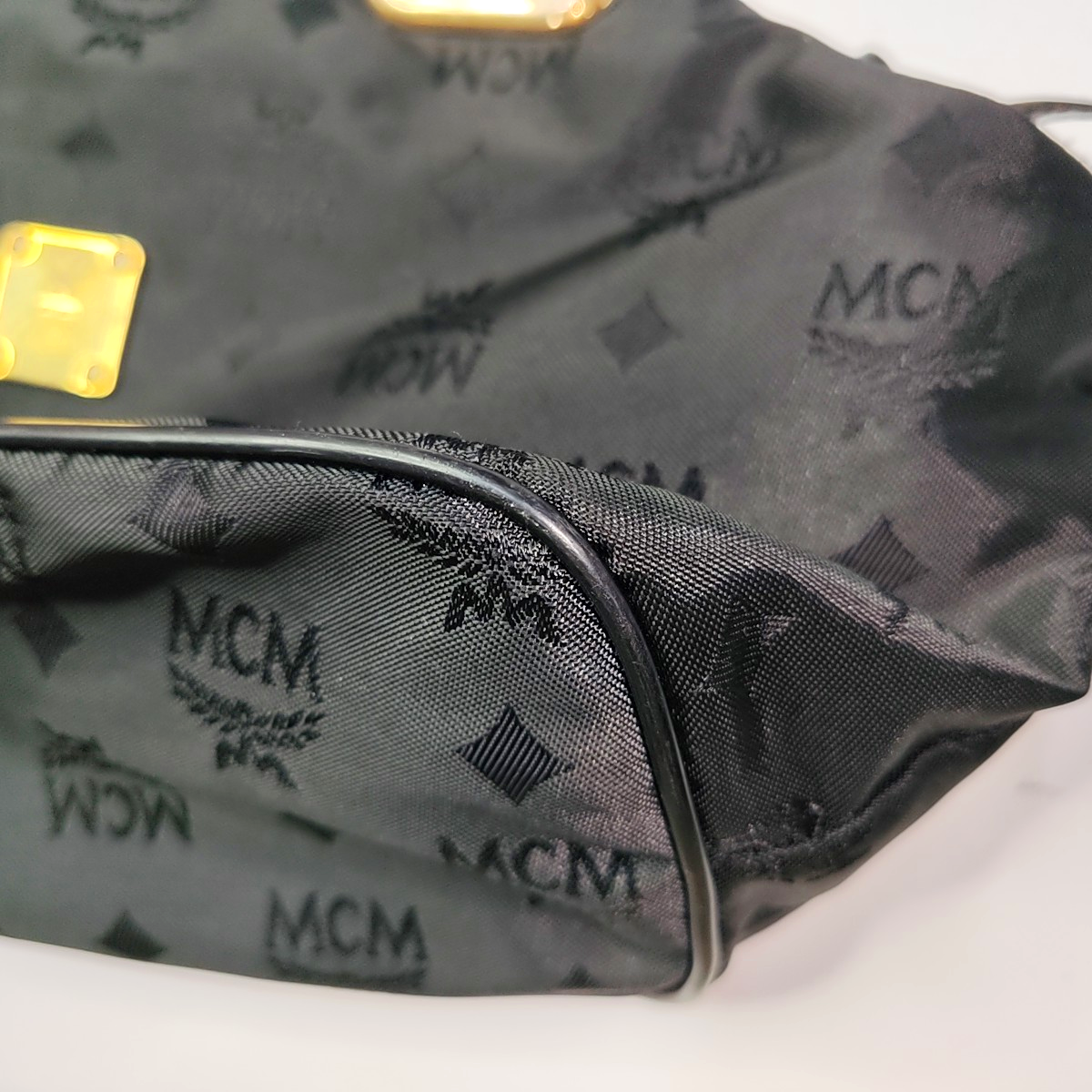 MCM Black fabric handbag Golden hardware-(SKU)-935409041