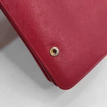 PRADA Red Cowhide Crosshatch Crossbody Bag Golden hardware Removable shoulder strap-(SKU)-953953662
