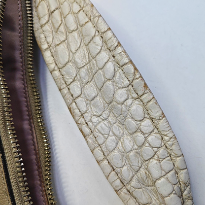 COACH Beige Leather Stamped Single Shoulder Bag Handbag Silver Hardware-(SKU)-943932252