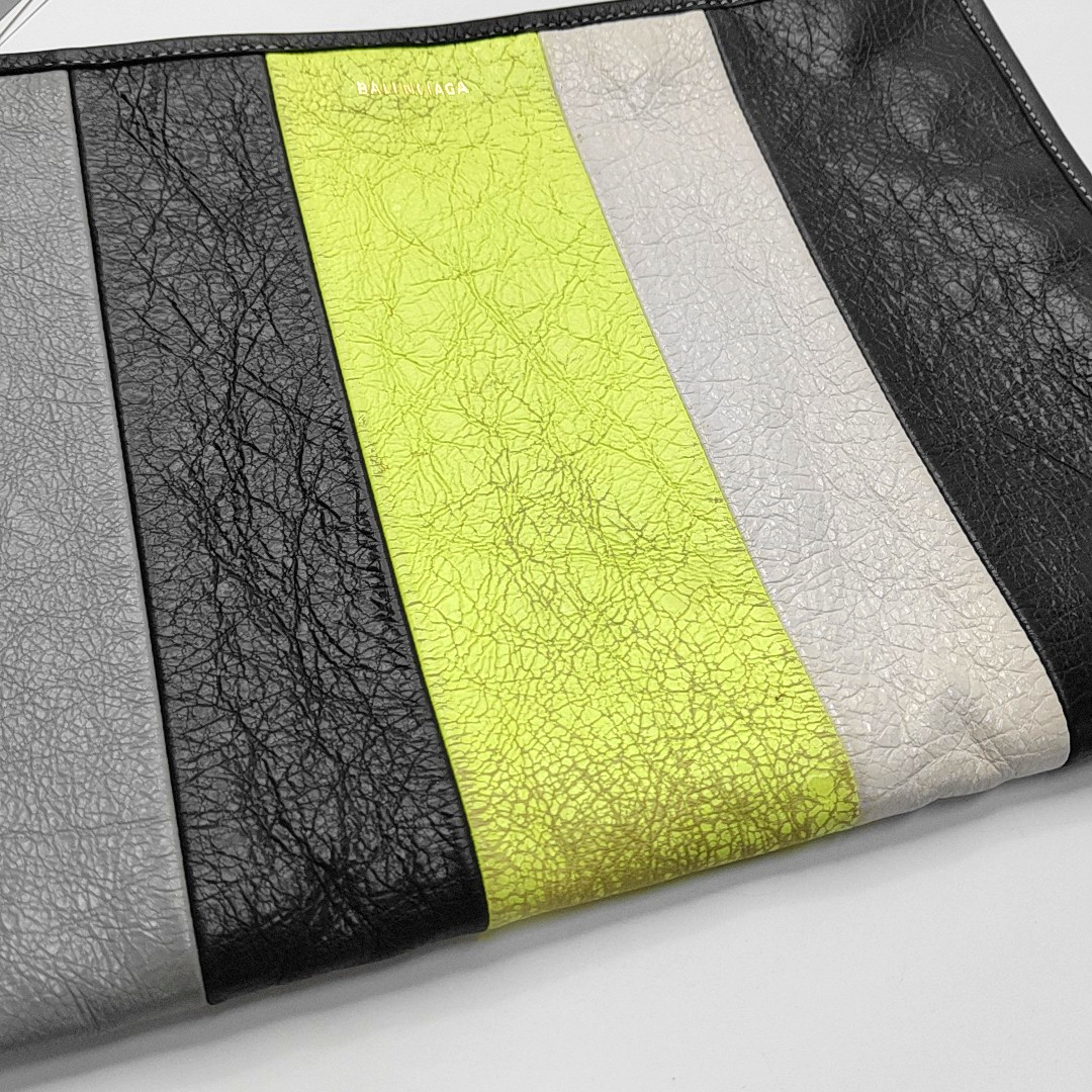BALENCIAGA Bazar Multicolor Cowhide Clutch Silver Hardware-(SKU)-959771071