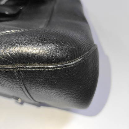Cartier Tote bag Black Leather Single Shoulder Bag Silver Hardware-(SKU)-932283889