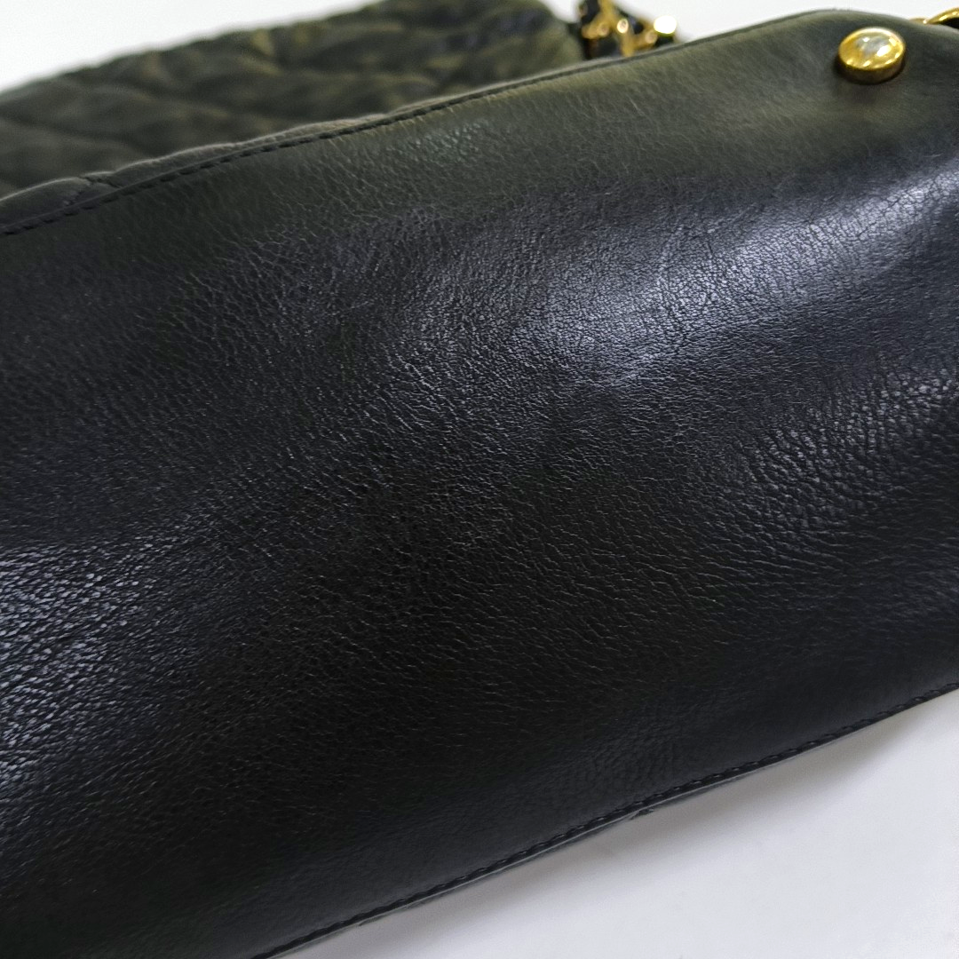 CHANEL CHAIN ME Black Pebbled Leather Quilted Crossbody Shoulder Bag with Gold Hardware, 14 openings-(SKU)-953577261