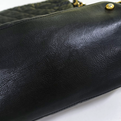 CHANEL CHAIN ME Black Pebbled Leather Quilted Crossbody Shoulder Bag with Gold Hardware, 14 openings-(SKU)-953577261