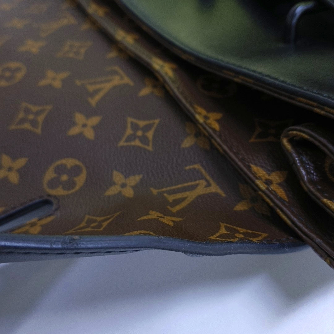 LOUIS VUITTON STEAMER Brown Coated Canvas Monogram Shoulder Bag Tote Bag Crossbody Bag Black Orange Hardware Removable Strap-(SKU)-967590852