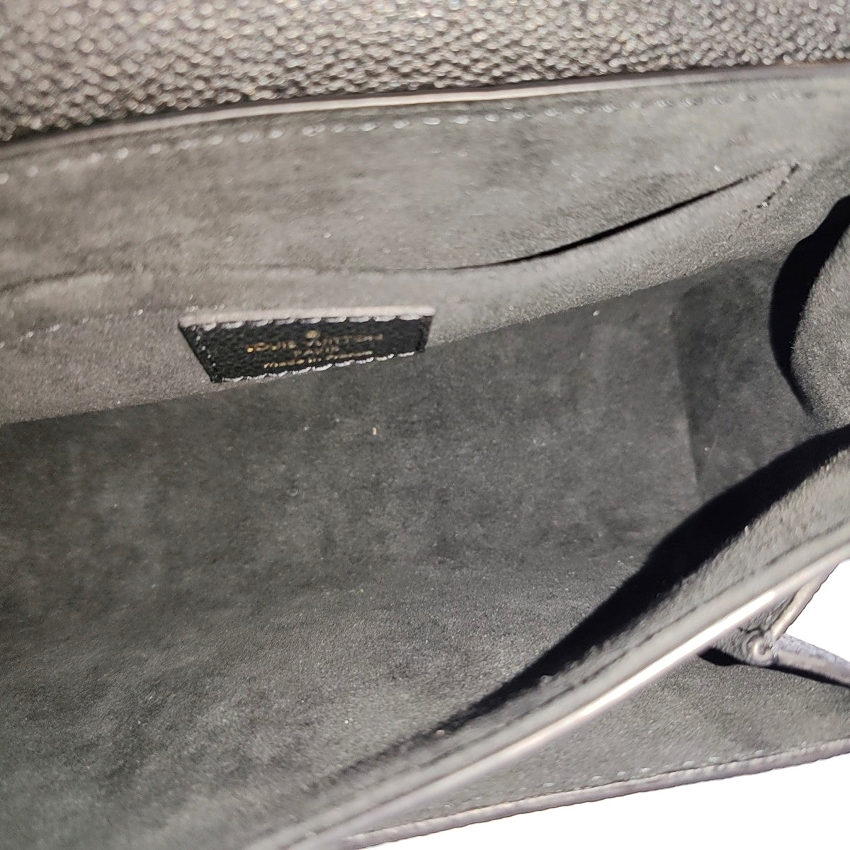 LOUIS VUITTON VAVIN BB Black Leather Embossed Single Shoulder Bag Crossbody Bag with Gold Hardware-(SKU)-967945683