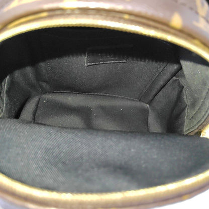 LOUIS VUITTON PALM SPRINGS Mini Brown Coated Canvas Monogram Backpack, Handbag, Crossbody Bag, Gold Hardware, 2 Detachable Shoulder Straps-(SKU)-969911480