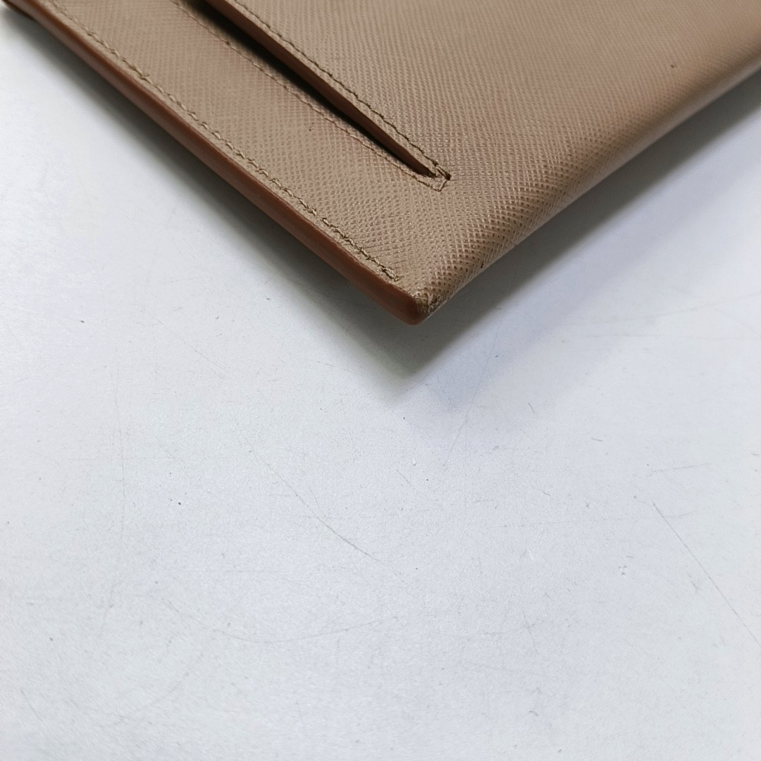 PRADA Khaki Cowhide Wallet Golden hardware-(SKU)-954136803