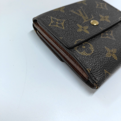 LOUIS VUITTON ELISE Brown coated canvas vintage wallet Golden hardware Vintage model-(SKU)-953704292