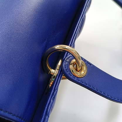 DIOR Lady Dior Medium Size Blue Lamb Skin Quilted Dior Bag Crossbody Shoulder Bag with Detachable Strap-(SKU)-958282075