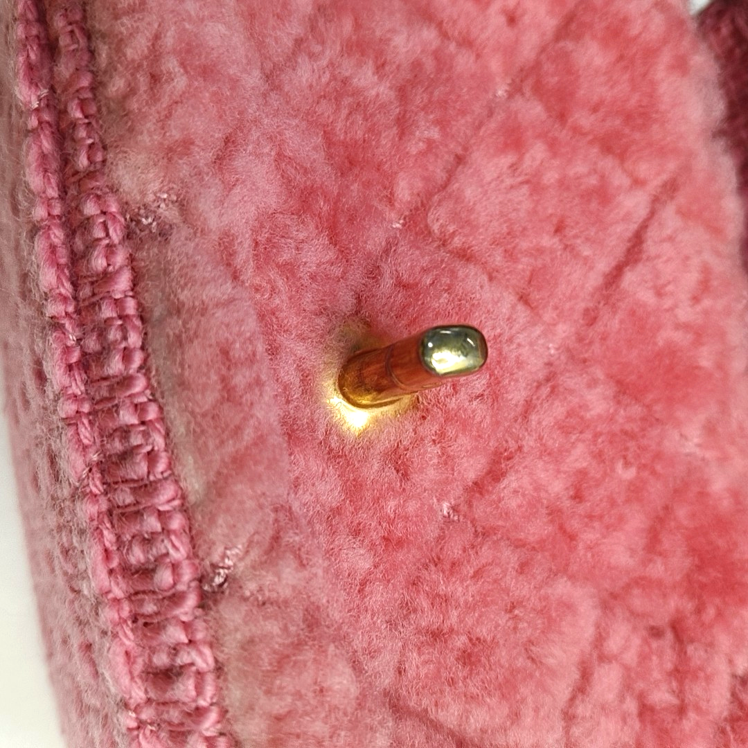 CHANEL CLASSIC FLAP Mini Pink Wool Grained Quilted Flap Bag Crossbody Shoulder Bag with Gold Hardware and 30 Opening-(SKU)-960500213