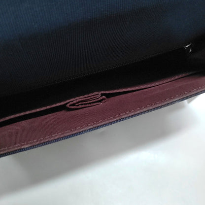 CHANEL BALLERINE Deep Blue Leather Quilted Monogram Shoulder Bag Crossbody Bag Silver Hardware 23cm-(SKU)-969147033