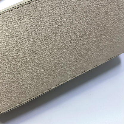 LOEWE Puzzle Small Khaki Calfskin Embossed Geometric Bag, Crossbody, Shoulder Bag, and Tote with Silver Hardware Removable Strap-(SKU)-963859842