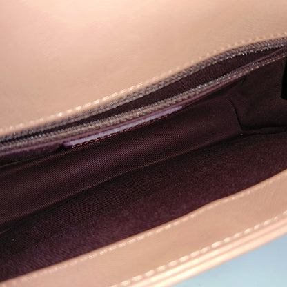 CHANEL FRONT CHAIN FLAP BAG Orange Pink Lamb Skin Quilted Shoulder Bag Tote Bag Crossbody Golden Hardware 25cm-(SKU)-969717289