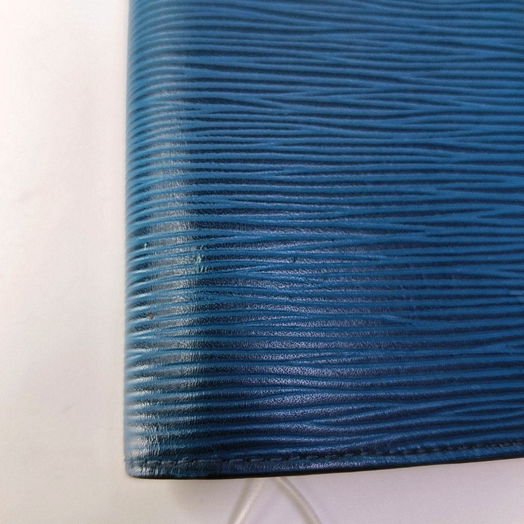 LOUIS VUITTON 蓝色EPI牛皮水波纹钱包 Silver Hardware-(SKU)-957693013