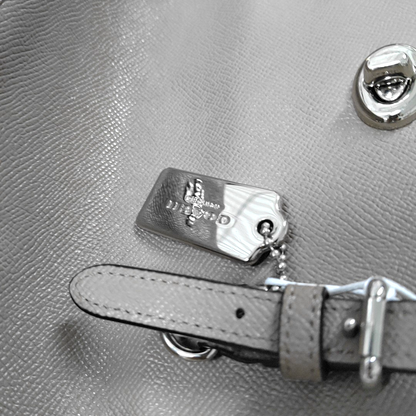 COACH RHYDER Gray Leather Carriage Single Shoulder Handbag Silver Hardware shoulder straps-(SKU)-932590203