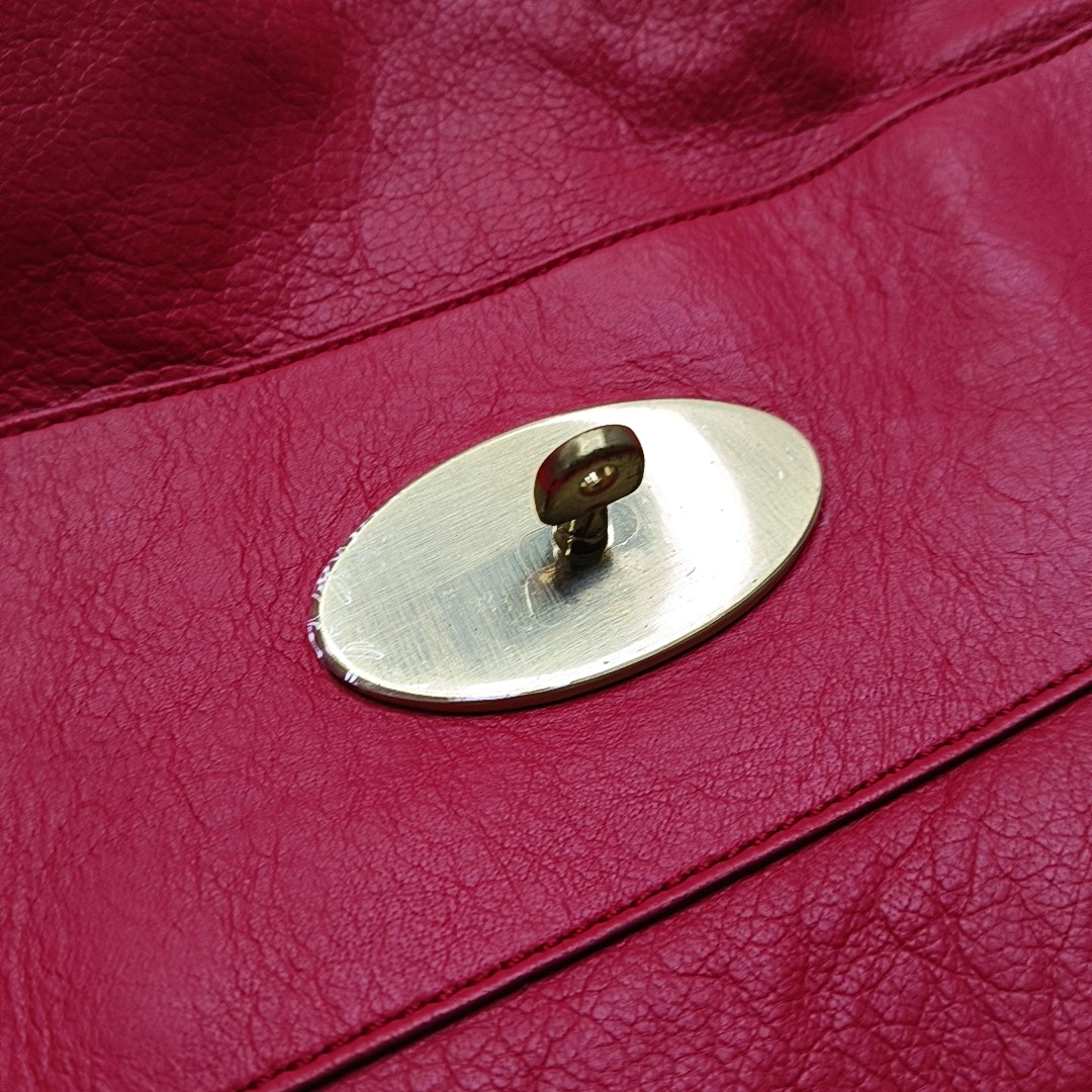 Mulberry Alexa Red Cowhide Single Shoulder Bag Handbag Crossbody Bag Golden hardware Removable shoulder strap-(SKU)-951491621