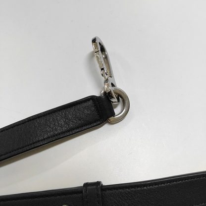 LOEWE Puzzle Small Black Leather Geometric Crossbody Shoulder Tote Bag Silver Hardware Removable Strap-(SKU)-964289240