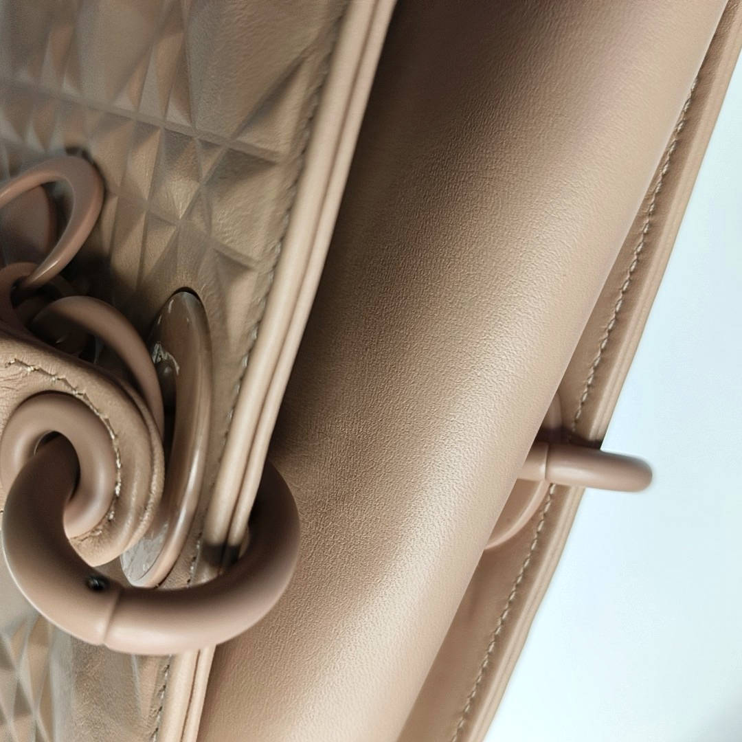 DIOR Lady D-Joy Medium Pink Calfskin Chevron Shoulder Bag, Crossbody Bag with 2 Detachable Straps-(SKU)-964292779