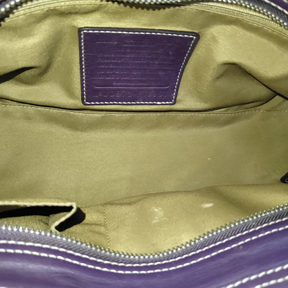 COACH Tote bag Purple Leather Handbag Silver Hardware-(SKU)-938235909