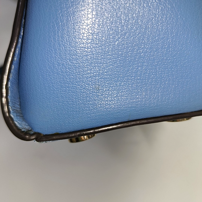 MICHAEL KORS Tote bag Small size Blue Cowhide Studs Single Shoulder Bag Tote Bag Crossbody Bag Golden hardware Removable shoulder strap-(SKU)-929655506