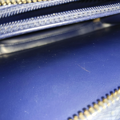 CHANEL FILIGREE Medium Blue Grained Calfskin Quilted Shoulder Bag Tote Crossbody Bag with Detachable Strap Gold Hardware 29 Compartments-(SKU)-961482565