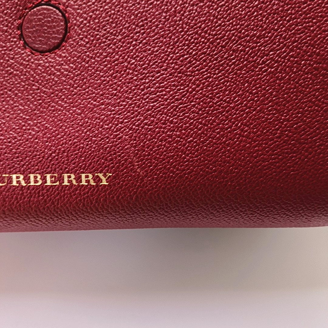 BURBERRY Buckle Red Cowhide Single Shoulder Bag Handbag Crossbody Bag Golden hardware Removable shoulder strap-(SKU)-956703529