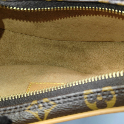 LOUIS VUITTON LOOP Brown Coated Canvas Monogram Pea Bag Shoulder Bag Crossbody Strap with 2 Removable Straps Accessories Included-(SKU)-968827015