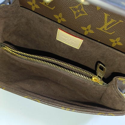 LOUIS VUITTON MÉTIS EAST WEST Brown Coated Canvas Monogram Crossbody Shoulder Bag Tote Bag Single Shoulder Bag with Detachable Straps-(SKU)-964519024