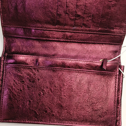 CHANEL 2.55 Plum Red Cowhide Diamond Quilted Wallet Golden hardware 12nan-(SKU)-958596895