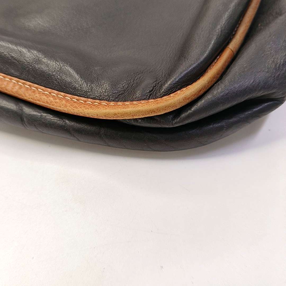 LOEWE Black Leather Embossed Single Shoulder Bag Ruthenium color hardware-(SKU)-959373391