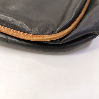 LOEWE Black Leather Embossed Single Shoulder Bag Ruthenium color hardware-(SKU)-959373391