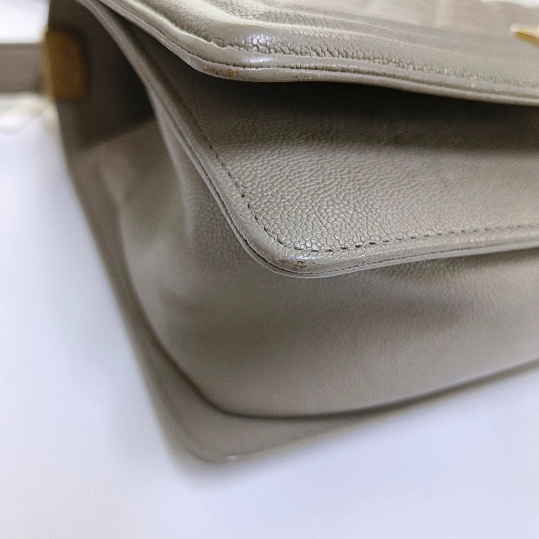 CHANEL BOY CHANEL Medium Size Grey Quilted Calfskin Shoulder Bag, Crossbody Bag with Detachable Strap-(SKU)-968745714