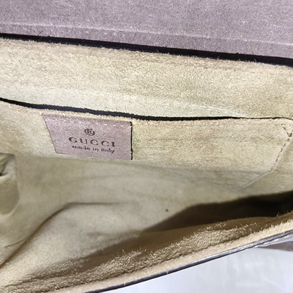 GUCCI Light Purple Patent Leather Monogram Damask Single Shoulder Bag Golden hardware-(SKU)-942136381