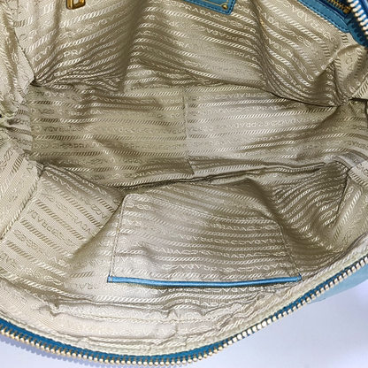 PRADA Tote bag Light Blue Cowhide Crossbody Tote Shoulder Bag Golden hardware Removable shoulder strap-(SKU)-959563238