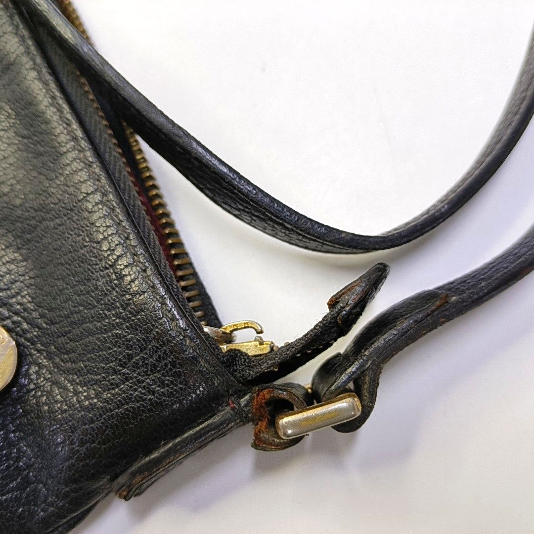 LOEWE Black Leather Crossbody Bag Single Shoulder Bag Golden hardware-(SKU)-950255613