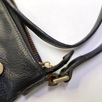 LOEWE Black Leather Crossbody Bag Single Shoulder Bag Golden hardware-(SKU)-950255613