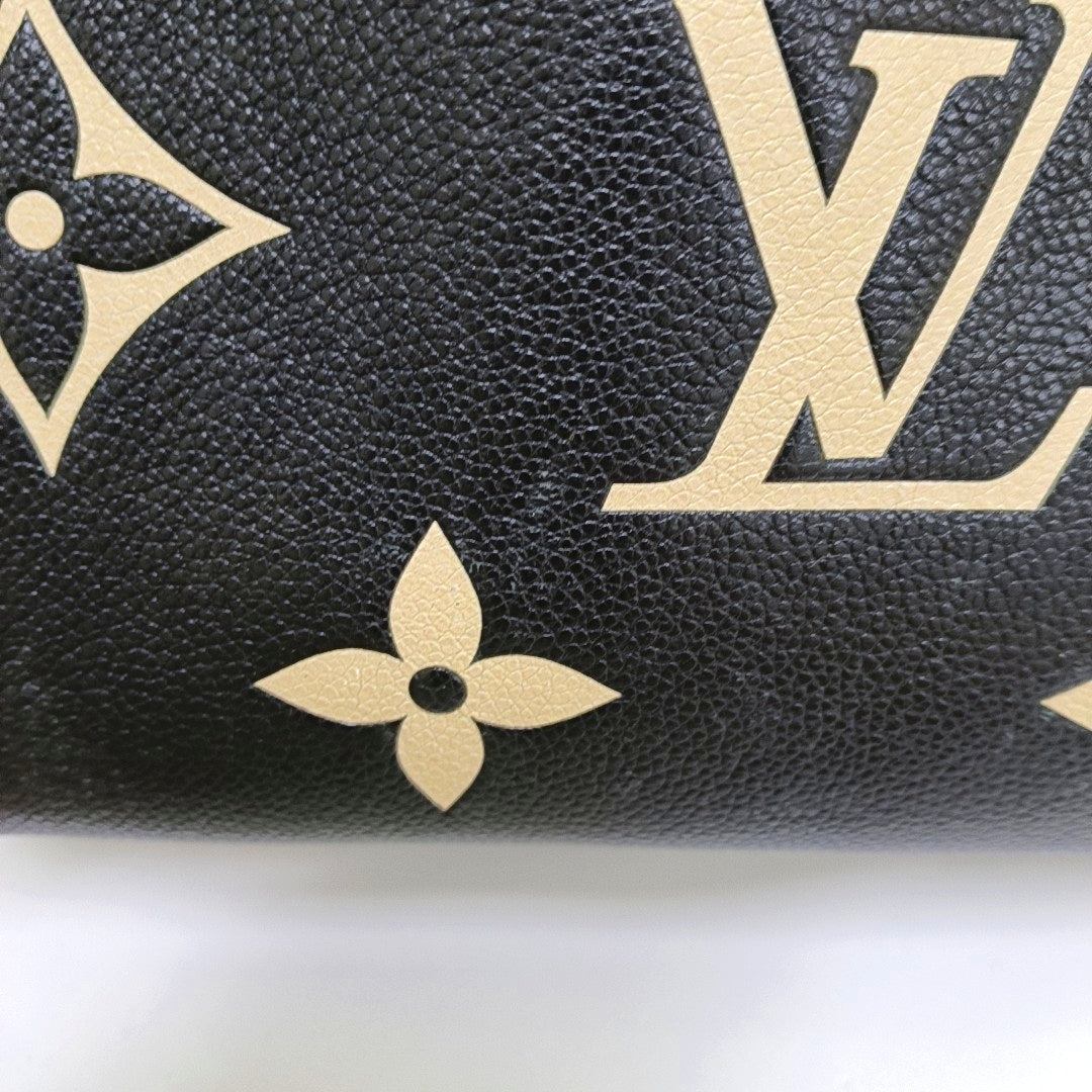 LOUIS VUITTON MONTAIGNE BB Black Leather Grained Montaigne Bag Shoulder Bag Crossbody Handbag with Gold Hardware and Removable Strap-(SKU)-969635032