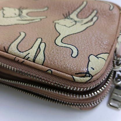 Miu Miu Brown cowhide printed crossbody bag Silver Hardware Removable shoulder strap-(SKU)-960070043