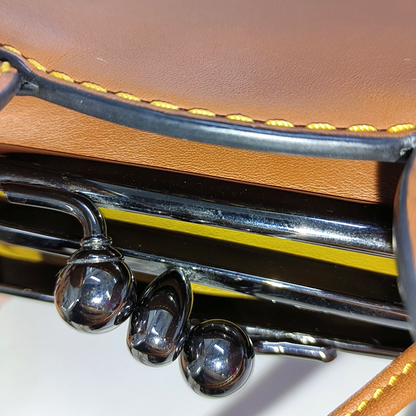 COACH Brown Cowhide Patchwork Single Shoulder Bag Crossbody Bag Handbag Black hardware Removable shoulder strap-(SKU)-929655468